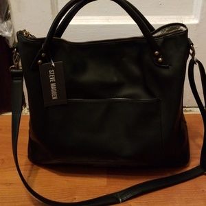Steve Madden Black Shopper Hobo Crossbody Bag